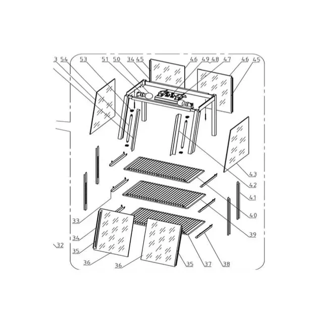Set di 3 griglie espositive per vetrina riscaldata
