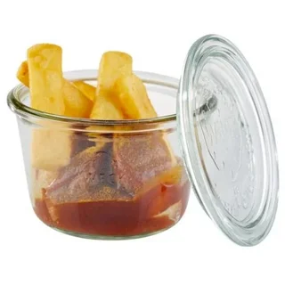 Lot de 3 Verrines Weck en Verre 370 ml avec Couvercle