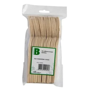 Disposable Bamboo Spoon 17 cm - Pack of 30 Units - Eco-Friendly and Biodegradable