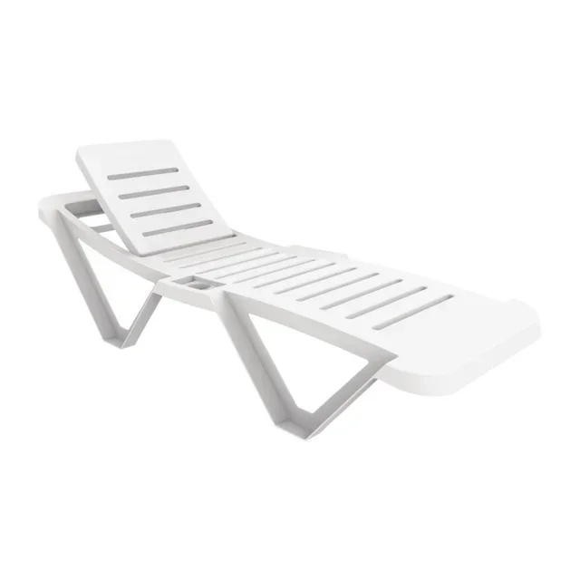 White Polypropylene Lounge Chairs - Set of 4 Pieces