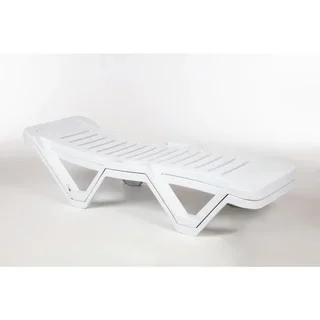 Lot de 4 Chaises Longues Design PP Blanc - Mobilier de Jardin Contemporain