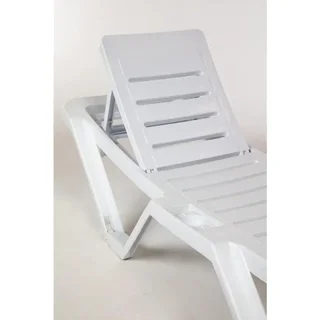 Lot de 4 Chaises Longues Design PP Blanc - Mobilier de Jardin Contemporain