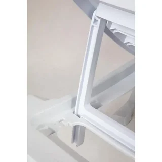 Lot de 4 Chaises Longues Design PP Blanc - Mobilier de Jardin Contemporain