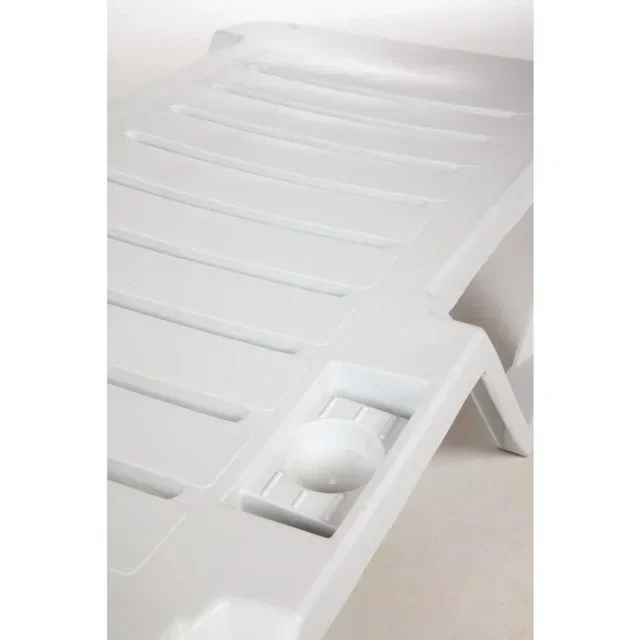 Lot de 4 Chaises Longues Design PP Blanc - Mobilier de Jardin Contemporain