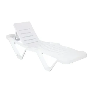 Lot de 4 Chaises Longues Design PP Blanc - Mobilier de Jardin Contemporain