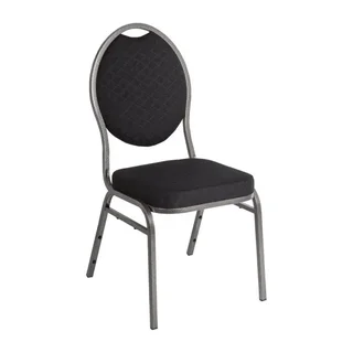 Lot de 4 Chaises de Réception Noires à Dossier Arrondi