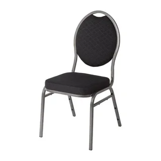 Lot de 4 Chaises de Réception Noires à Dossier Arrondi