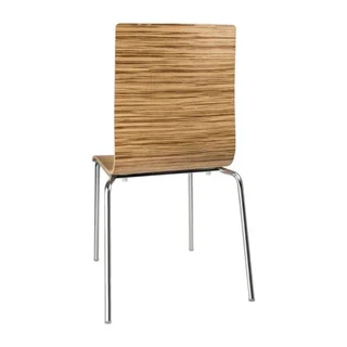 4er Set Design Stühle Quadratische Rückenlehne Zebrano