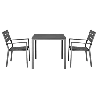 Lot de 4 Fauteuils à Lattes Valletta Gris