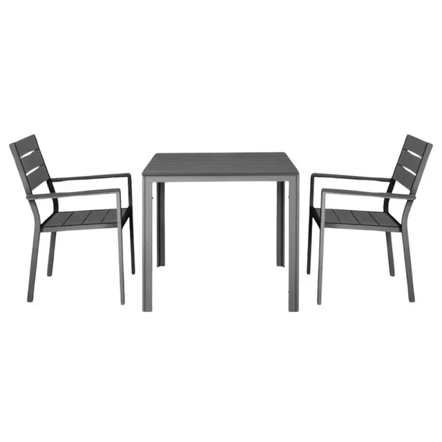 Lot de 4 Fauteuils à Lattes Valletta Gris