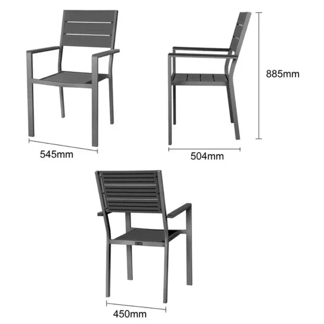 Valletta Grey Slat Chairs - Set of 4