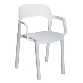 Lot de 4 Fauteuils Ona Blanc - Assise Blanche