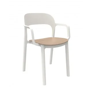 Ona Garden Chair - Sand Seat and White Structure - Set of 4