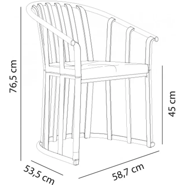 Set of 4 Raff Armchairs - Sand Fabric Upholstery