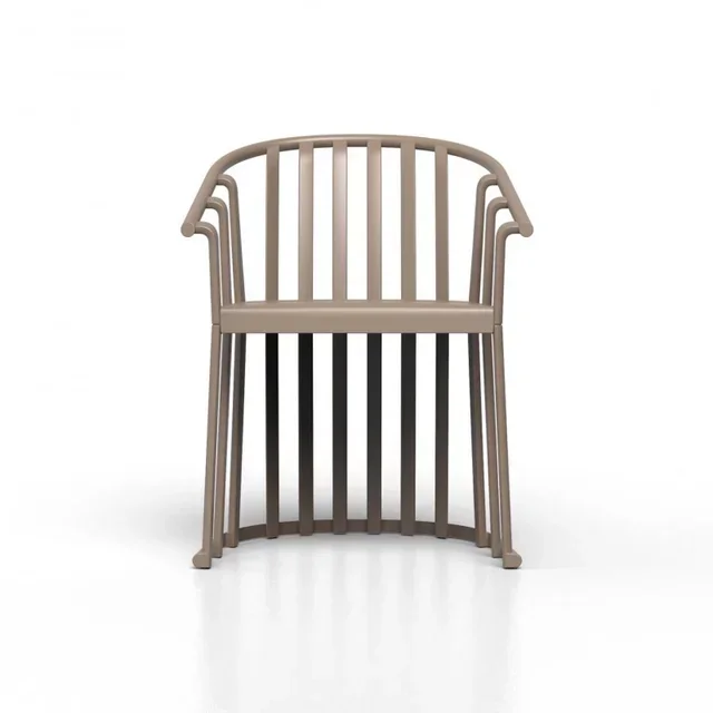 Set of 4 Raff Armchairs - Sand Fabric Upholstery