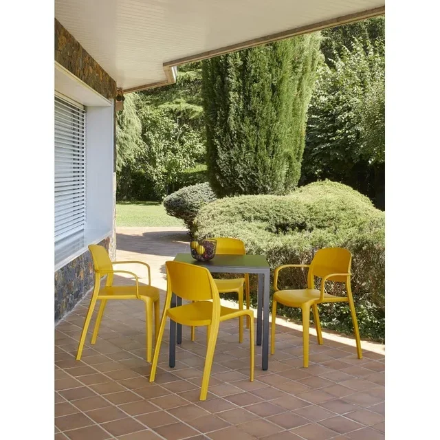 Lot de 4 Fauteuils Smart en Tissu Gris Foncé - Design Contemporain