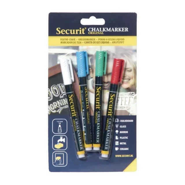 Set of 4 Liquid Chalk Markers - Assorted Colors