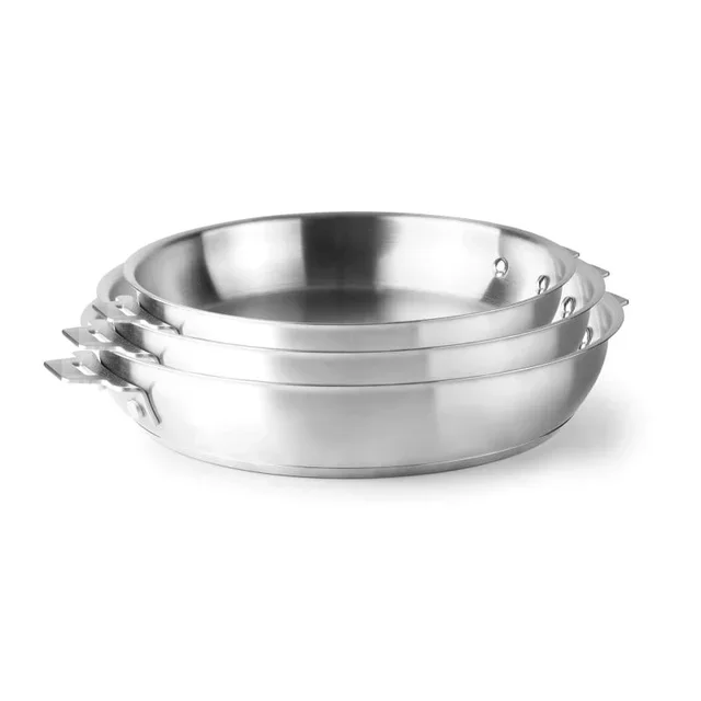 Set of 5 Saucepans & Frying Pans - Non-Stick Finishes with Detachable Handles and Grips