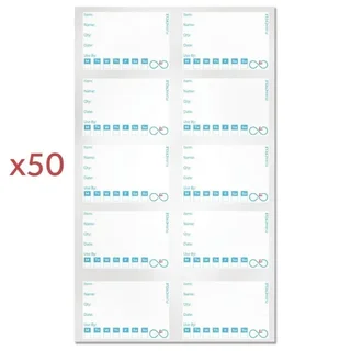 Pack of 50 Reusable Traceability Labels with 3 Erasable Markers and 2 Microfiber Cloths