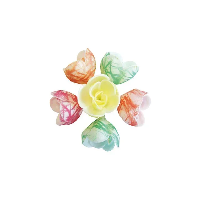 Lot 72 Fleurs Artificielles Zébrées Tons Pastel - Décoration Mariage