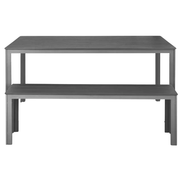 Set di 2 Panche a Doghe Valletta Grigio