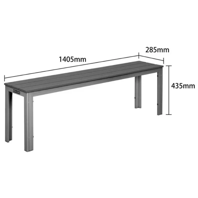 Lot of 2 Valletta Grey Slatted Benches