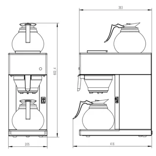 Kaffeemaschine mit Doppelkanne - Kapazität 1,8 Liter