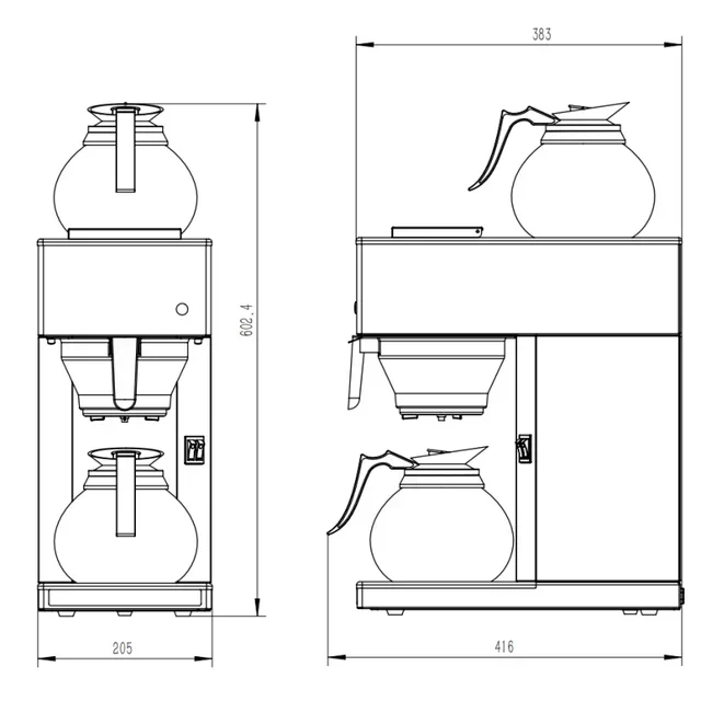 Kaffeemaschine mit Doppelkanne - Kapazität 1,8 Liter