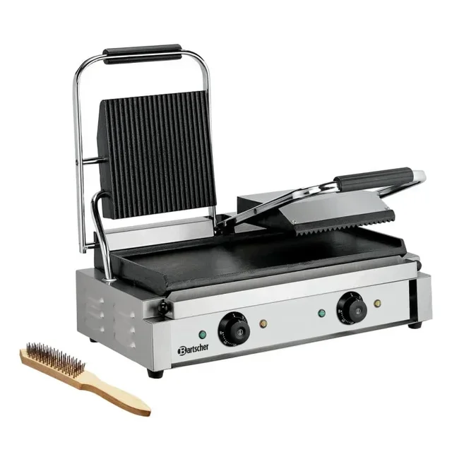 Professional 2-in-1 Panini Press - Smooth and Grill Plates