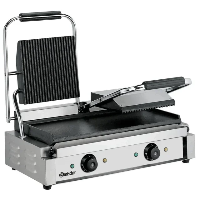 Professional 2-in-1 Panini Press - Smooth and Grill Plates