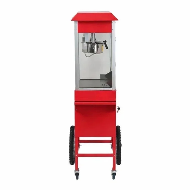 Professionelle Popcorn-Maschine auf mobilem Wagen