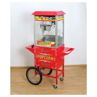 Professionelle Popcorn-Maschine auf mobilem Wagen