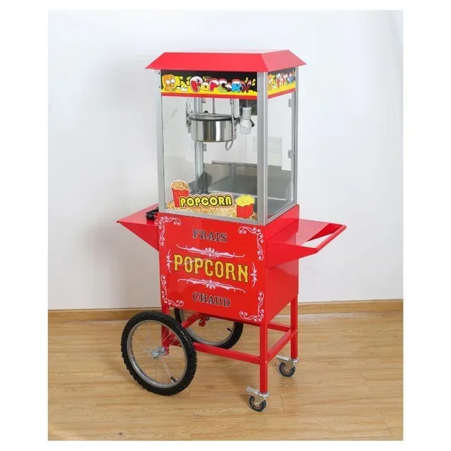 Professionelle Popcorn-Maschine auf mobilem Wagen