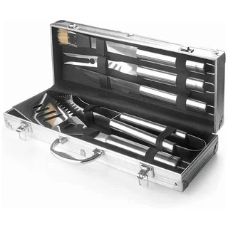 Valigetta Barbecue 5 Accessori Acciaio Inox