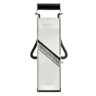 Stainless Steel Professional Kitchen Mandoline - Ergonomic Non-Slip Base + Safety Pusher and 2 Julienne Accessories