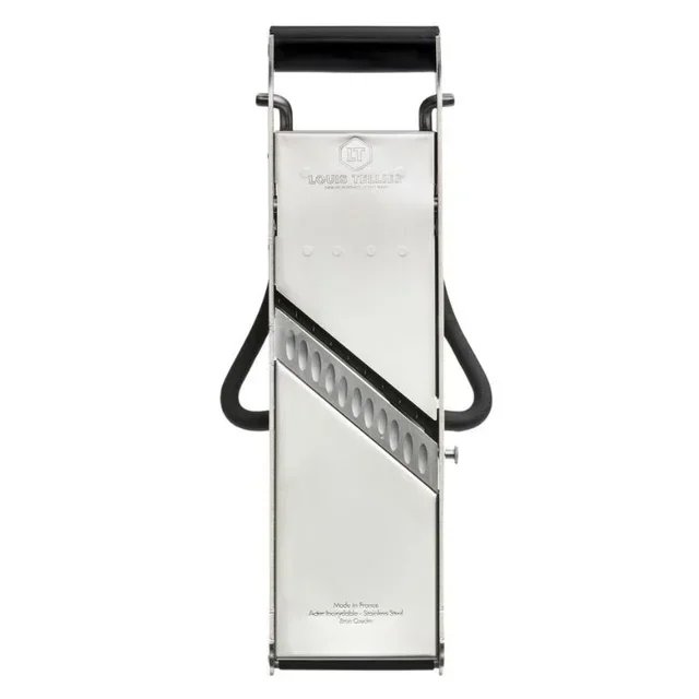 Stainless Steel Professional Kitchen Mandoline - Ergonomic Non-Slip Base + Safety Pusher and 2 Julienne Accessories