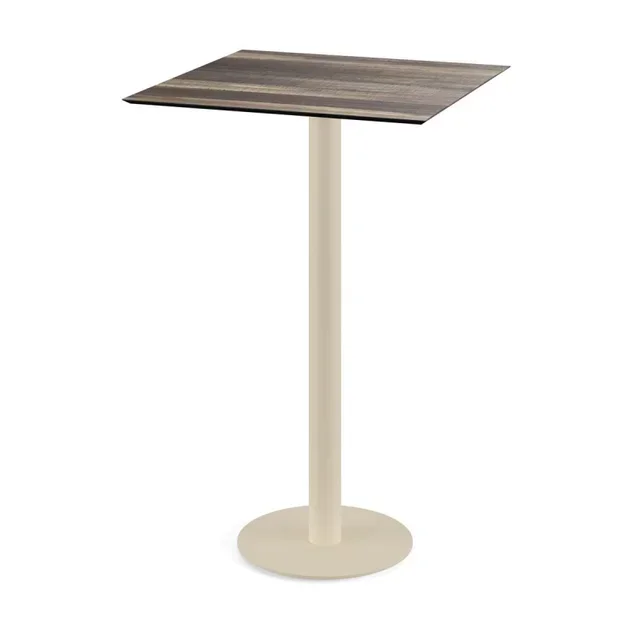 High Bar Table Urban Sandy Legs and Tropical Wood Top - 70 x 70 cm