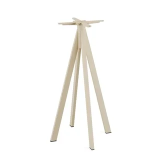 Tavolo Alto Infinity Gambe Sabbia e Piano Legno Tropicale - Diametro 70 cm