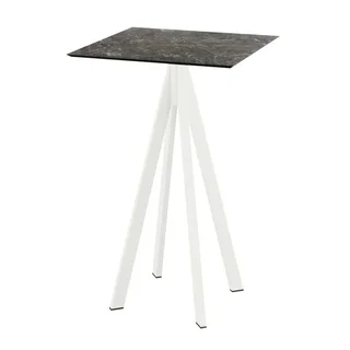Mesa Alta Infinity Estructura Blanca y Tablero Efecto Mármol Galaxy - 70 x 70 cm