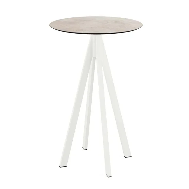 Mesa Bistrô Infinity Branco Moonstone Ø 70 cm - Base e Tampo