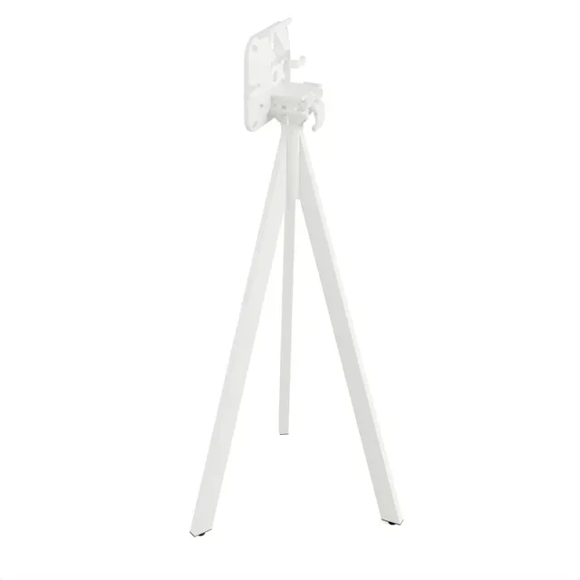 Infinity Tripod Standing Table Black Marble HPL Top 70x70 cm - White Base