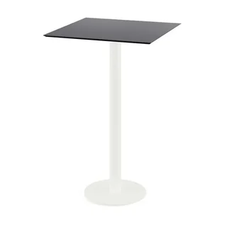 Tavolo Alto Urban Structure Struttura Bianca Piano Nero 70x70 cm - Tavolo da Banco Design