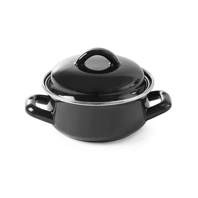 Black Casserole Dish with Lid 0.6 Litre