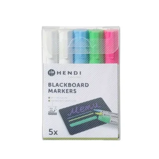 Liquid Chalk Markers - Pack of 5 White and Colored Pens