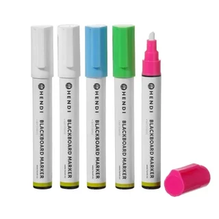 Liquid Chalk Markers - Pack of 5 White and Colored Pens