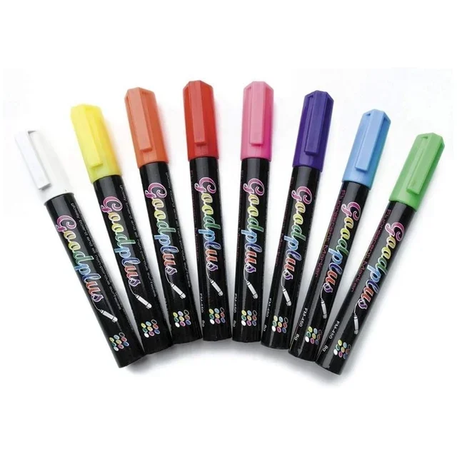 Fluorescent Highlighters Markers Assorted x8 Bright Colors