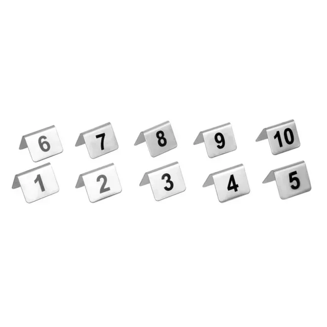 Numerazione Tavoli 1-10 Acciaio Inossidabile | Set di 10 Segnatavoli per Ristorante