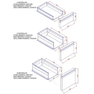 2-Drawer Cabinet for Beverage Refrigerator