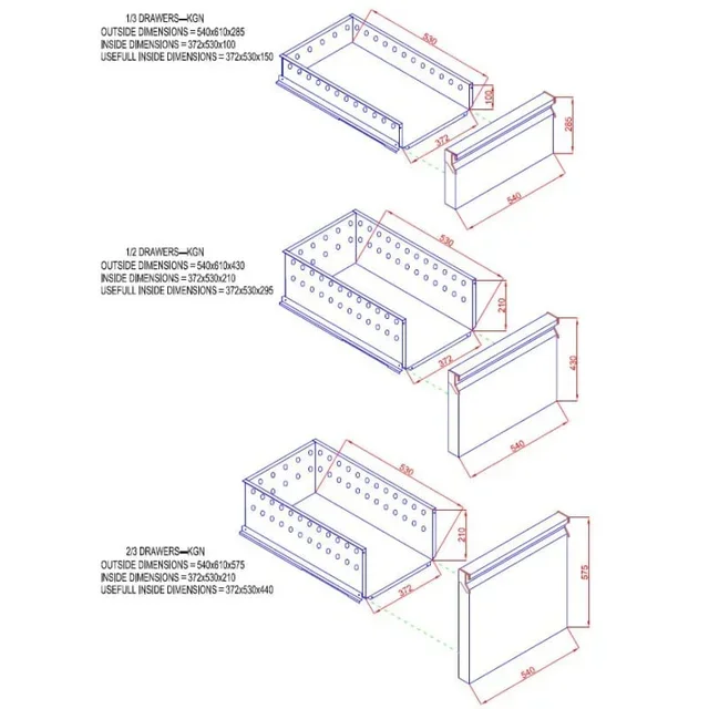 2-Drawer Cabinet for Beverage Refrigerator