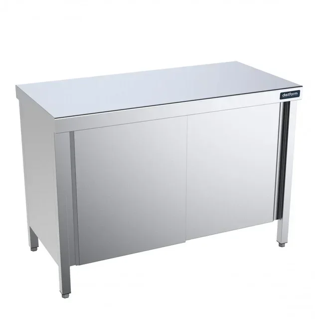 Meuble Bas Inox Portes Coulissantes - Largeur 2800 mm x Hauteur 900 mm